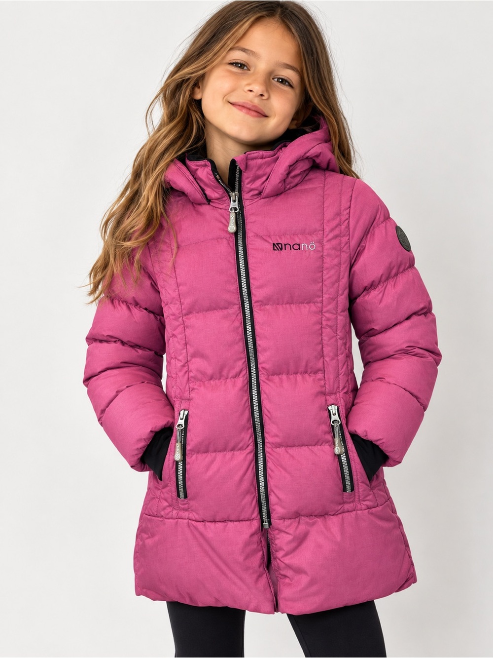Nanö Girls Size 8 Pink/Mauve Hooded Puffer Winter Coat